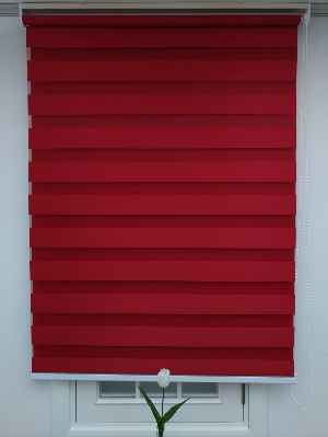 Zebra Perde-tual Kırmızı Renk Düz Zebra Perde- Kırmızı