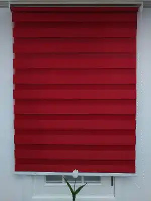 Zebra Perde-tual Kırmızı Renk Düz Zebra Perde- Kırmızı