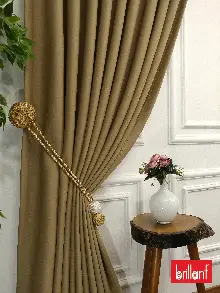 %95 Brillant Karartma Blackout Hardal Bej Renk Fon Perde- Bej-açık Vizon-hardal