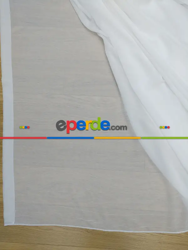 ( Orjinal ) Düz Crush Tül Perde & Kruvaze Perde- Beyaz - Kurşunlu Tül