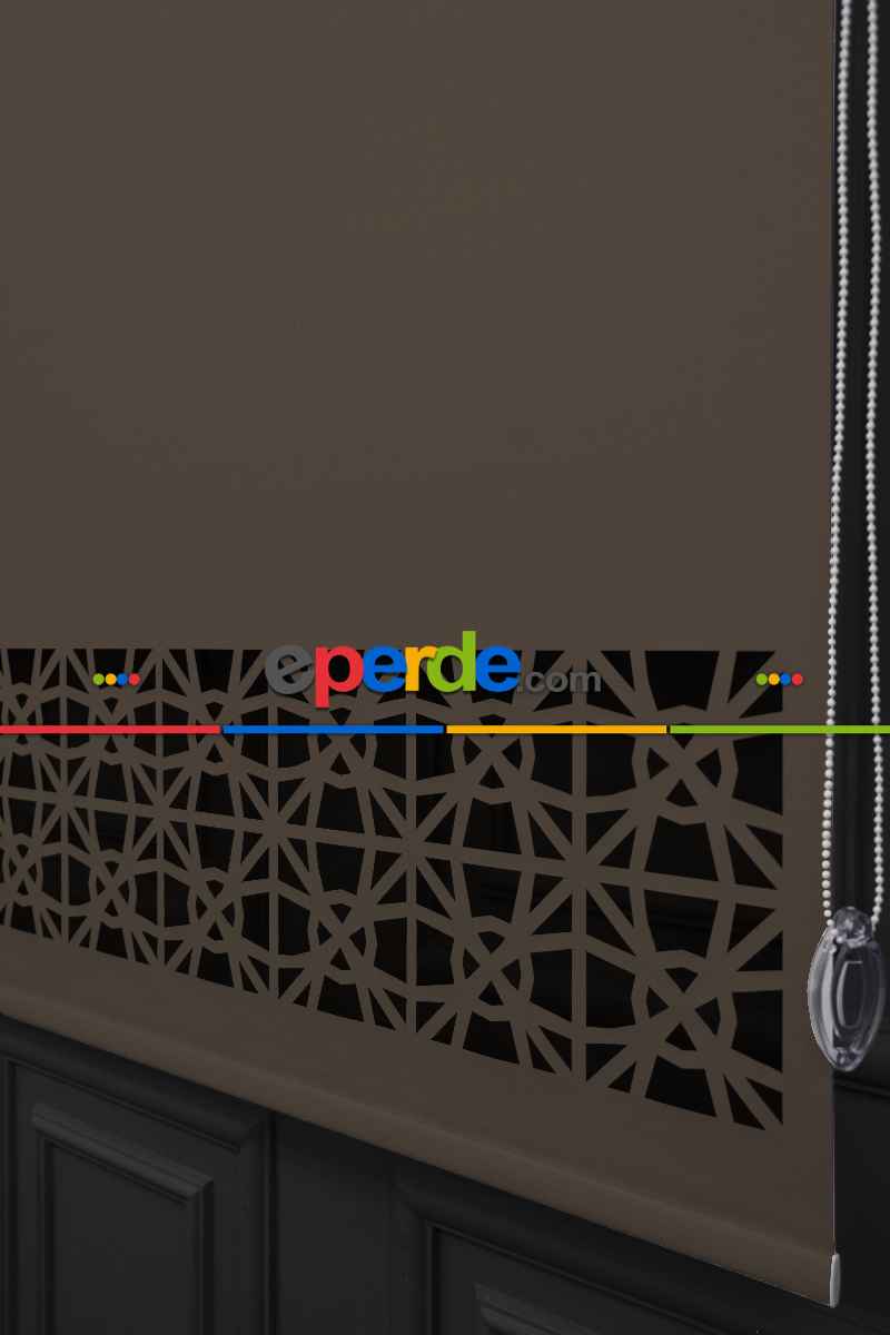 Kahverengi Lazer Kesim Mat Stor Perde (ister Düz - İster Lazer Kesimli Satın Alın)