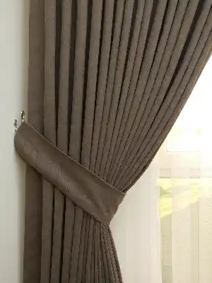Kahverengi - Düz Fon Perde ( En 150cm Dökümlü Fon Perde)- Sütlü Kahve