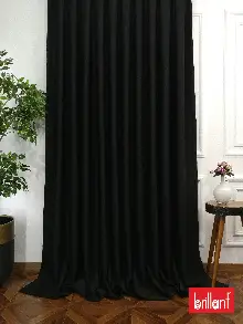 Brillant Karartma Blackout %100 Siyah Renk Fon Perde- Siyah