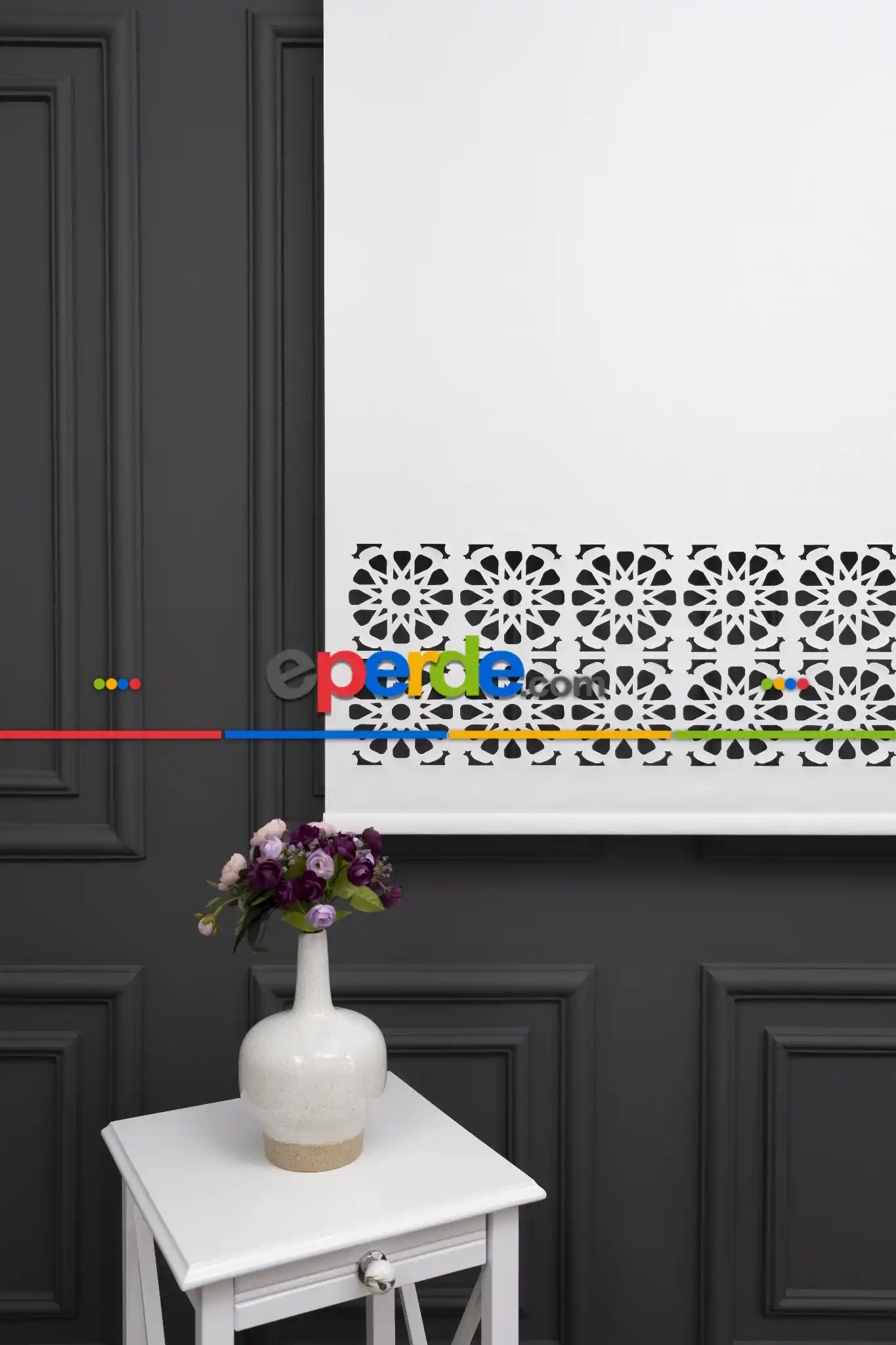 Ekru Renk Lazer Kesim Mat Stor Perde (ister Düz - İster Lazer Kesimli Satın Alın)