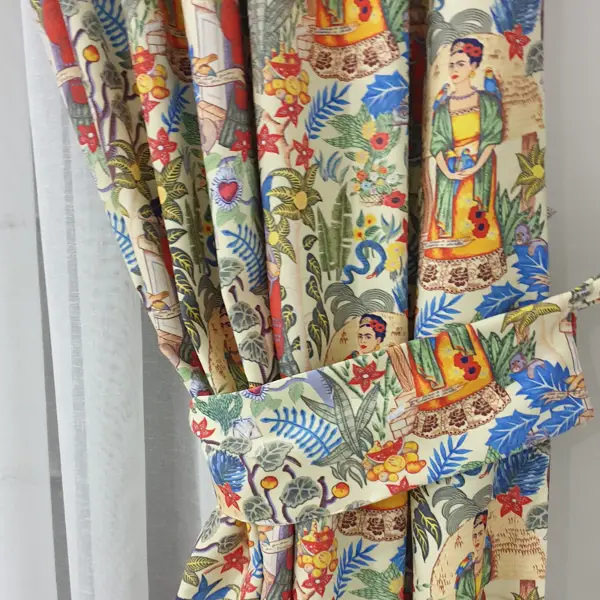 Popart Desenli Fon Perde Evmpopart5 Kumaşı Kalındır Duck Bezi Değildir- Çok Renkli 3