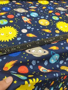 Çocuk Odası Fon Perde K474c - Kumaşı Kalındır Duck Bezi Değildir.- Lacivert-Mavi-Mavi Koyu-Çok Renkli