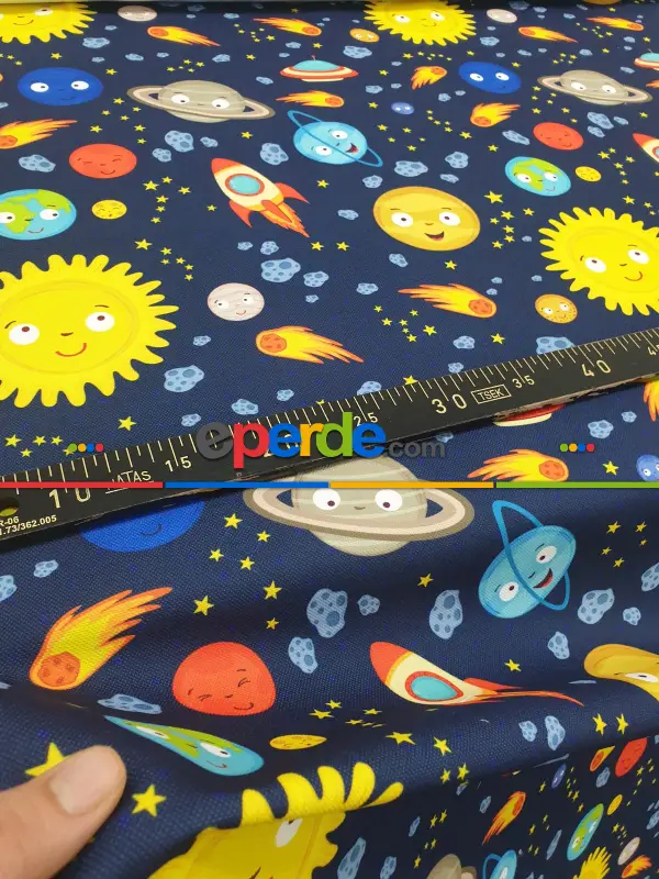 Çocuk Odası Fon Perde K474c - Kumaşı Kalındır Duck Bezi Değildir.- Lacivert-Mavi-Mavi Koyu-Çok Renkli