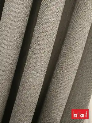 Salon - Brillant Keten Taş Rengi Renk Düz Fon Perde 180cm- Taş Rengi