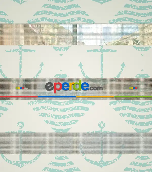 Bebek Odası Zebra Perde - Çapa Baskılı Zebra Perde- Krem Açık-Su Yeşili