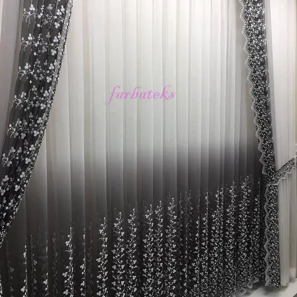 Salon - Etek Geniş Desenli Tasarım Tül