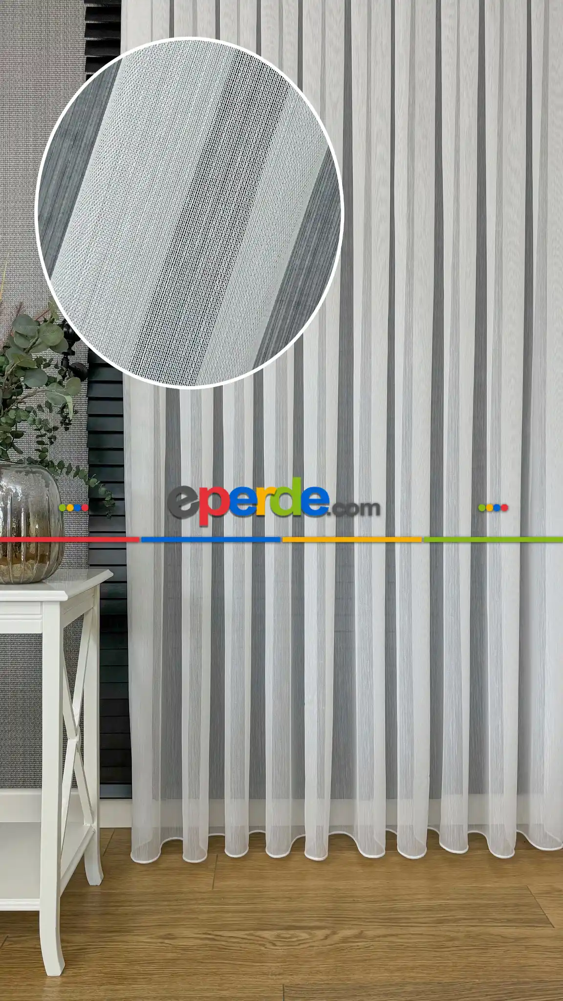 Ekru Armür Düz Tül Perde - Ağır Gramajlı Premium