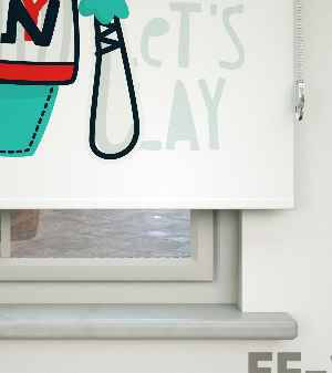 Sevimli Dinazor Desenli Özel Baskılı Stor Perde- Çok Renkli