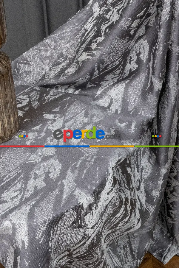 Yatak Odası - Jakar Dokuma Fon Perde Antrasit Gri