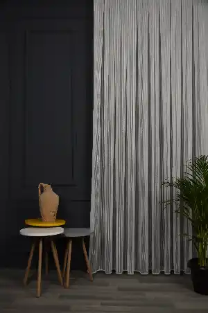 Tai Bambu Armür Tül Perde - Kurşunlu Tül