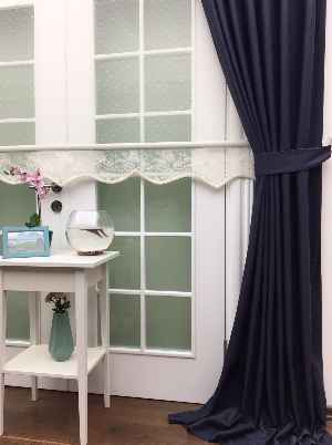 Lacivert Renk Düz Fon Perde- Lacivert