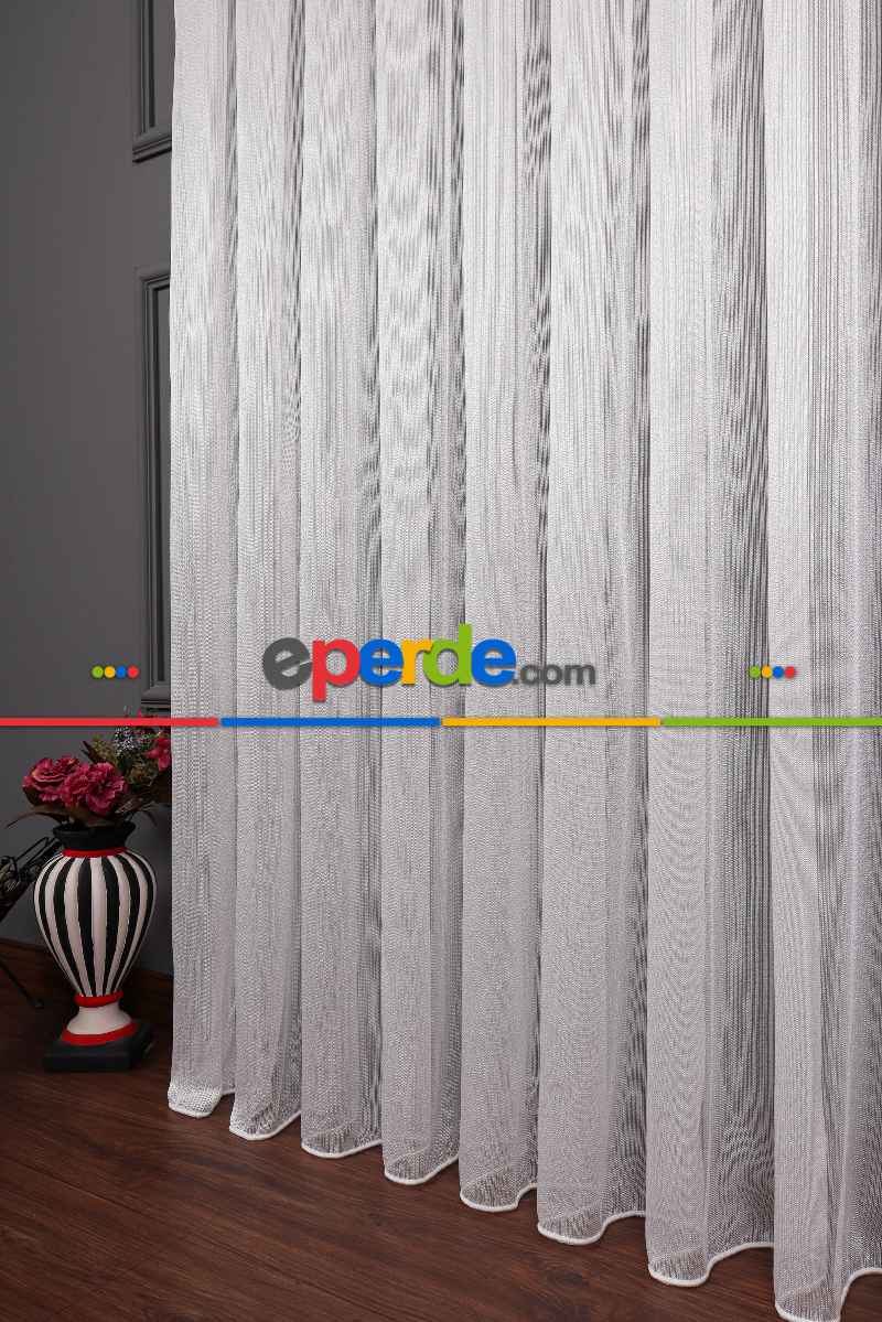 Yatak Odası - İnci Çizgili Armür Tül Perde Akdz 1038