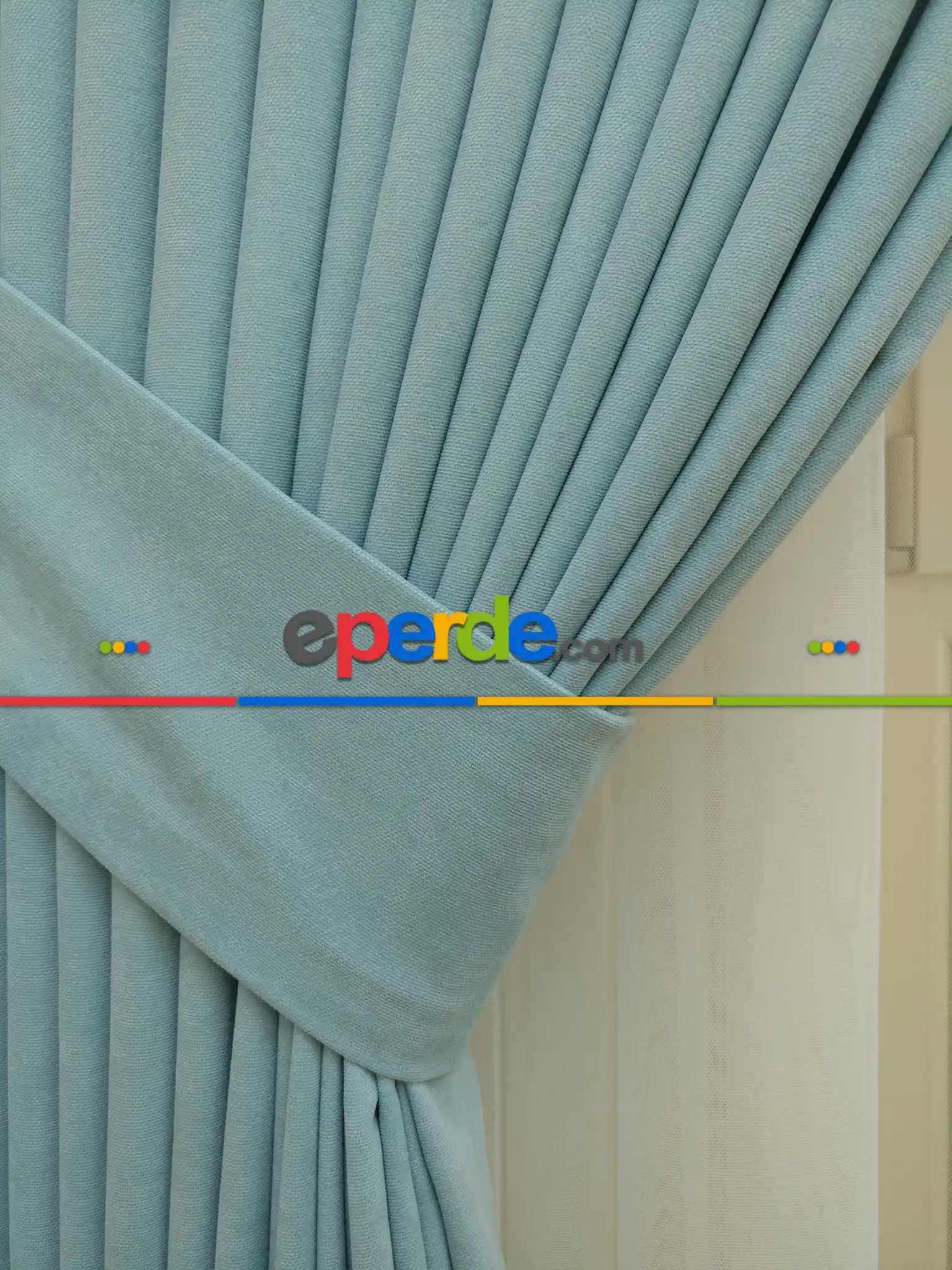 Mint Yeşili - Düz Fon Perde ( Dökümlü Fon Perde)- Mint