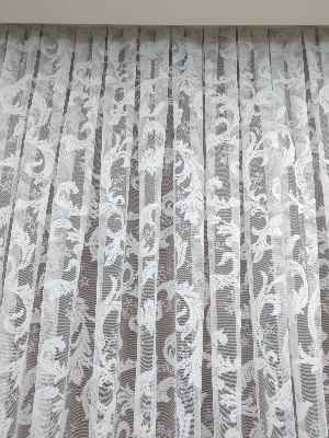 Salon Şal Desenli Örme Kdk Tül Perde %25 Ekstra İndirimli- Ekru