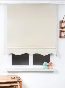 Brillant Ekru Etek Dilimli Stor Perde- Ekru