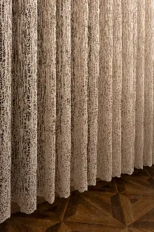 Vizon Bej Renk Kahverengi Camkırığı Tül