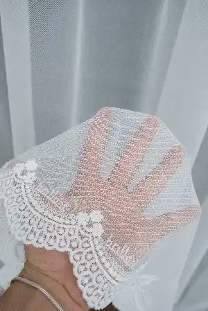 Brillant Grek Etek Uçlu Tül Sade Modern Tasarım Tül