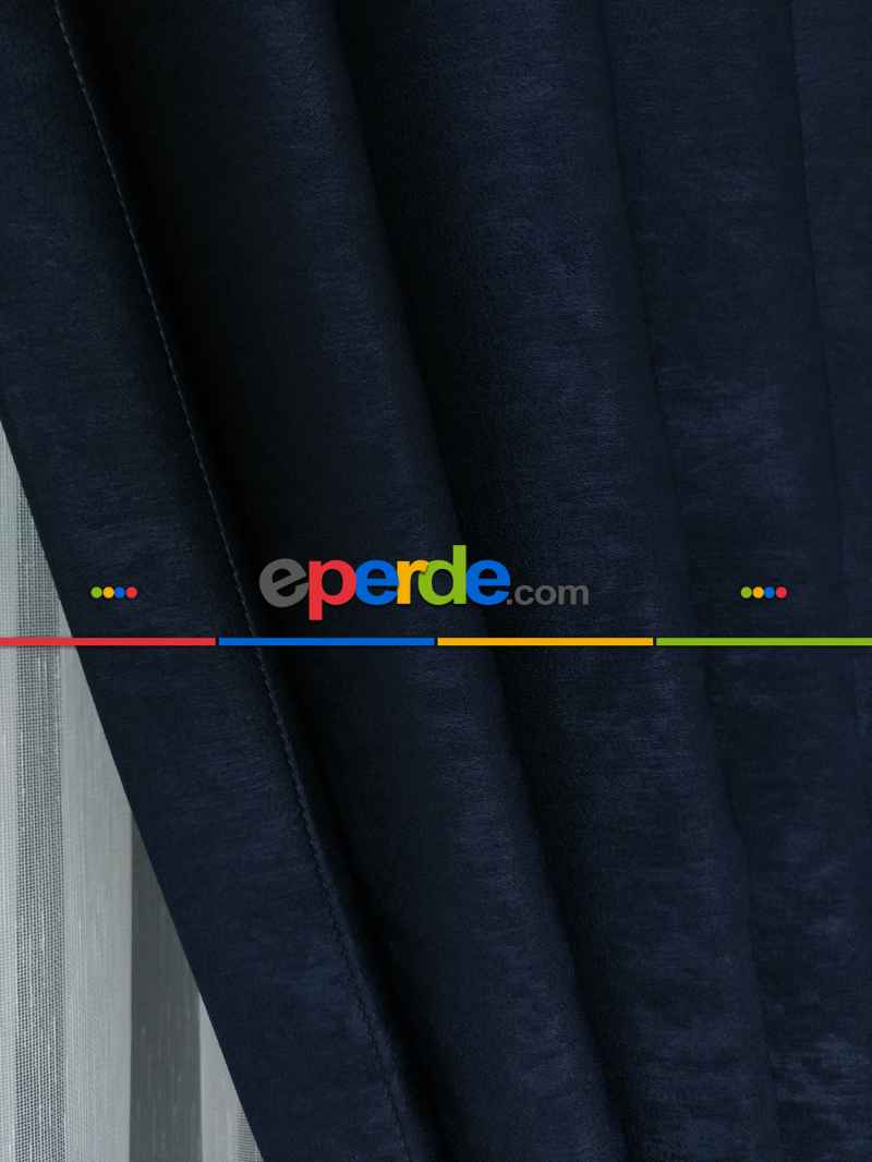 Soft Lacivert Fon Perde (180)- Lacivert