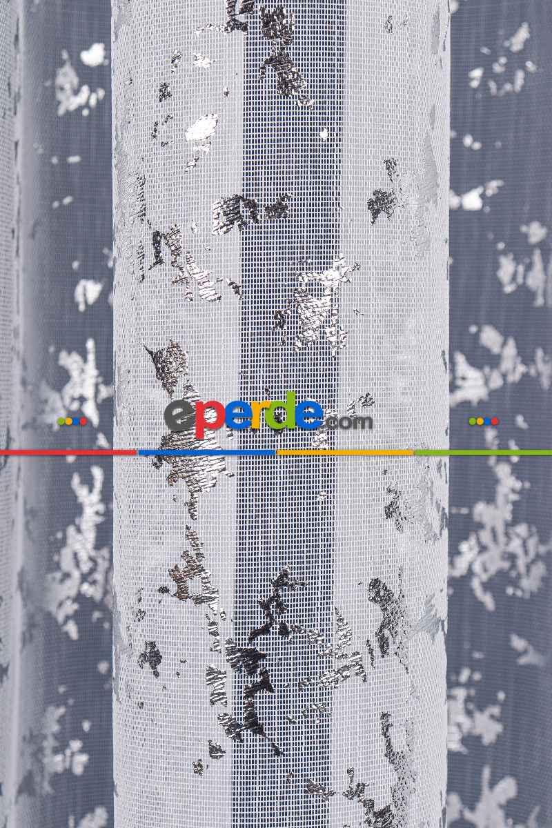 Salon Tül - Cam Kırığı Dijital Baskılı Tül Perde