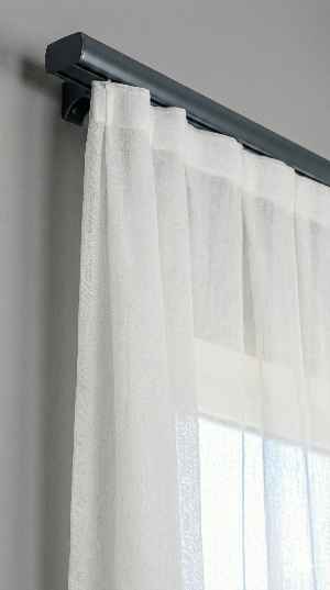 Antrasit Gri Çift Kanallı Dekoratif Ray, Modern Perde Korniş Rayı