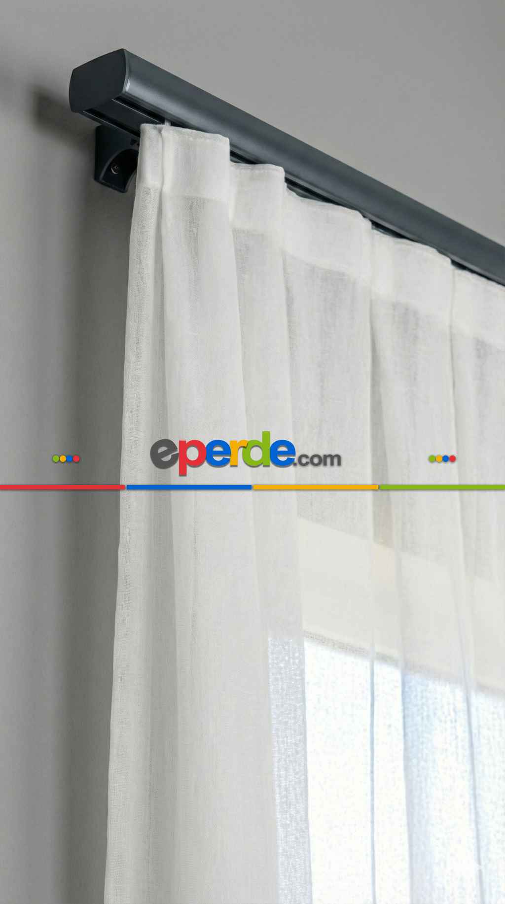 Antrasit Gri Çift Kanallı Dekoratif Ray, Modern Perde Korniş Rayı