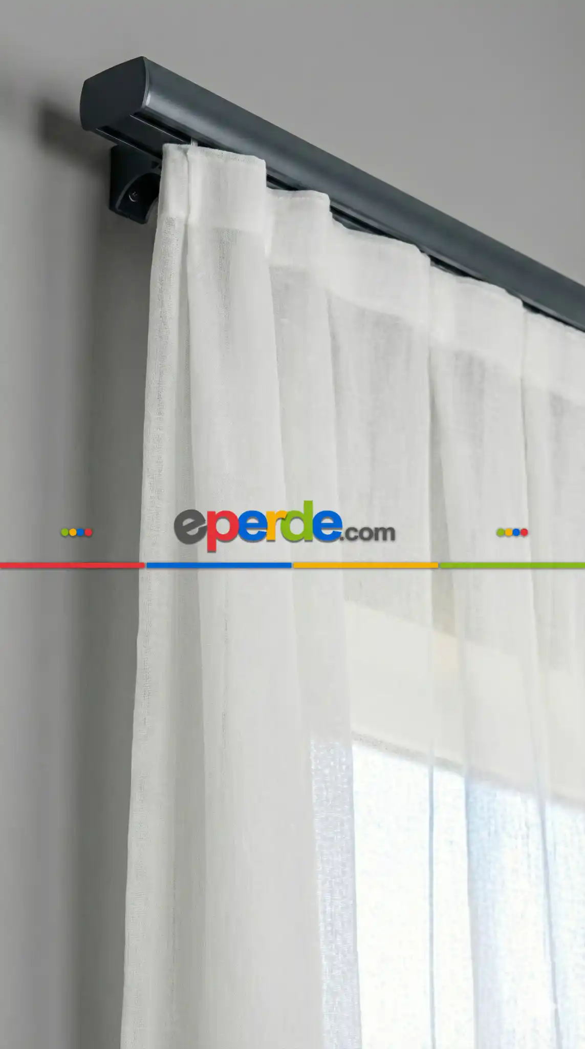 Antrasit Gri Çift Kanallı Dekoratif Ray, Modern Perde Korniş Rayı