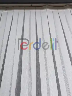 Ozi Yeni Sezon Çizgili Örme Tül Perde