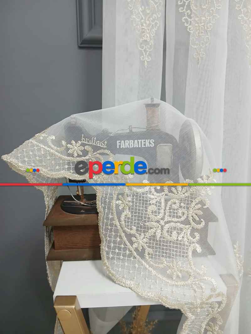 Yatak Odası - Brillant Gold Altin Sim Varakli Şehrazat model Tül Perde