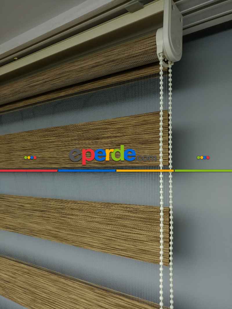 2025 Sezonu - Zebra Perde - Bambu Zebra Perde- Kahve Venge