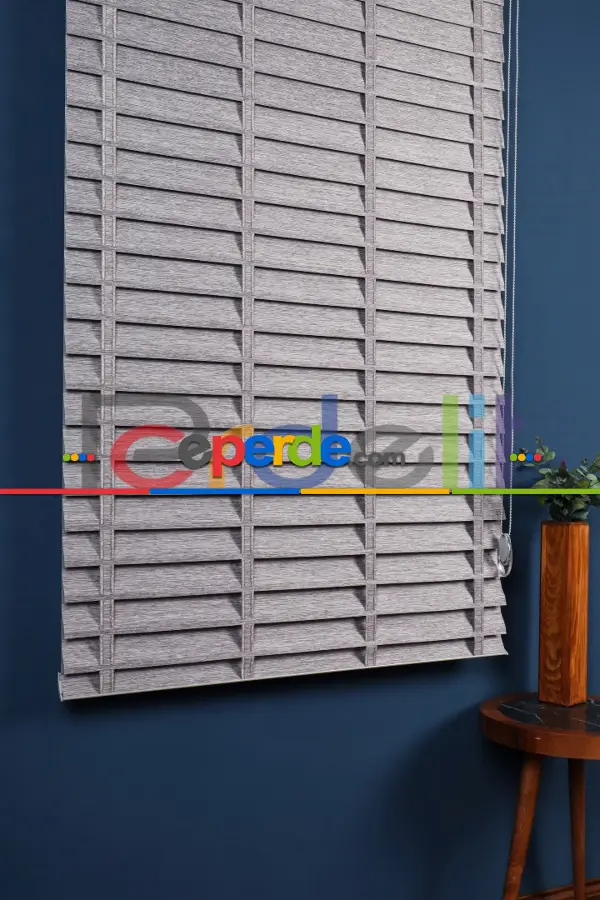 Gri 50mm Silüet Kumaş Jaluzi Perde