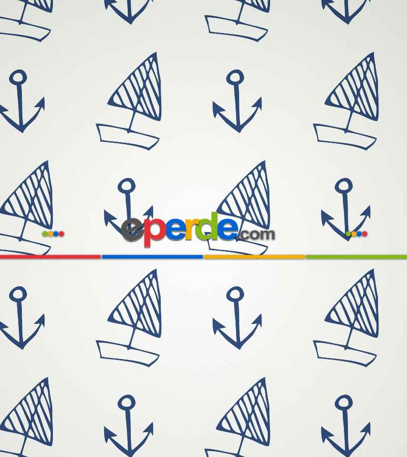 Çapa Ve Yelkenli Baskılı Stor Perde- Mavi-beyaz