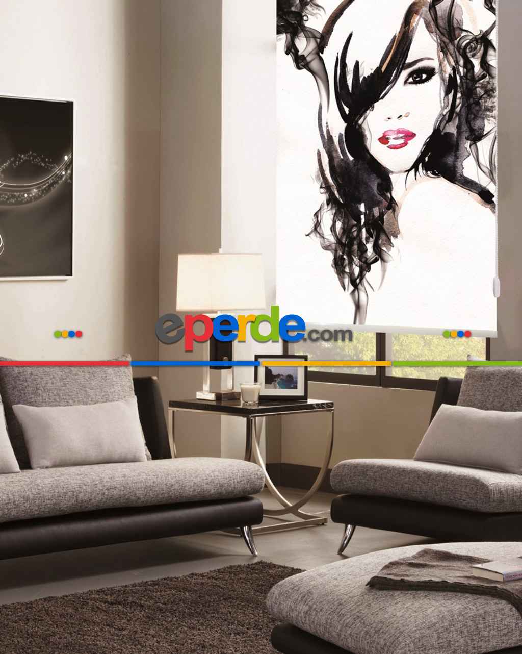 Dijital Baskılı Stor Perde Db1009-  Çok Renkli 3