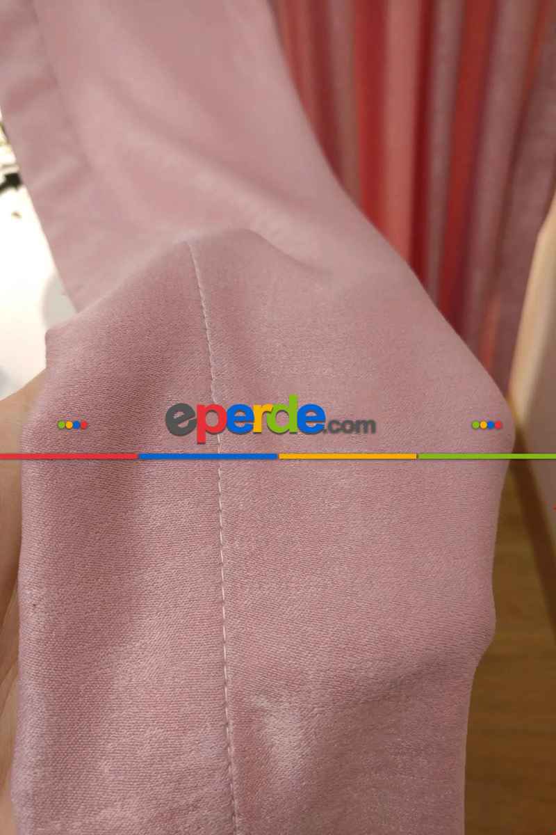 Soft Fon Perde Açık Pudra Kumaş Kanat Yan Perde- Pembe Pudra Pembe