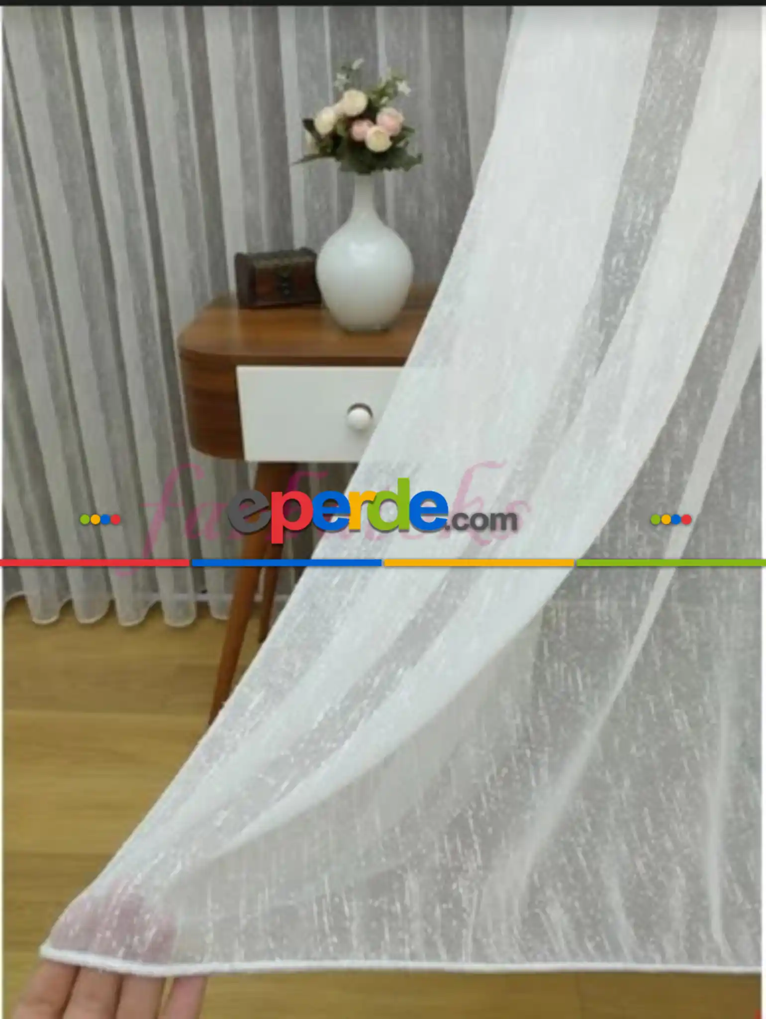 Mutfak Tül Perde - Keten Tül-keten Tül Perde- Beyaz-ekru