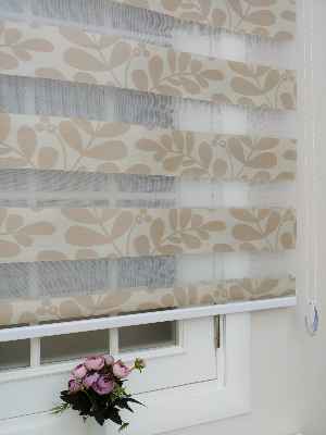 Jakarlı Zebra Perde- Kahverengi