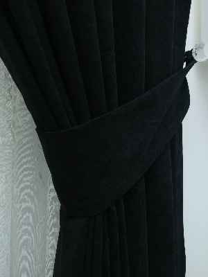 Siyah - Düz Fon Perde ( 180 Eninde )- Siyah