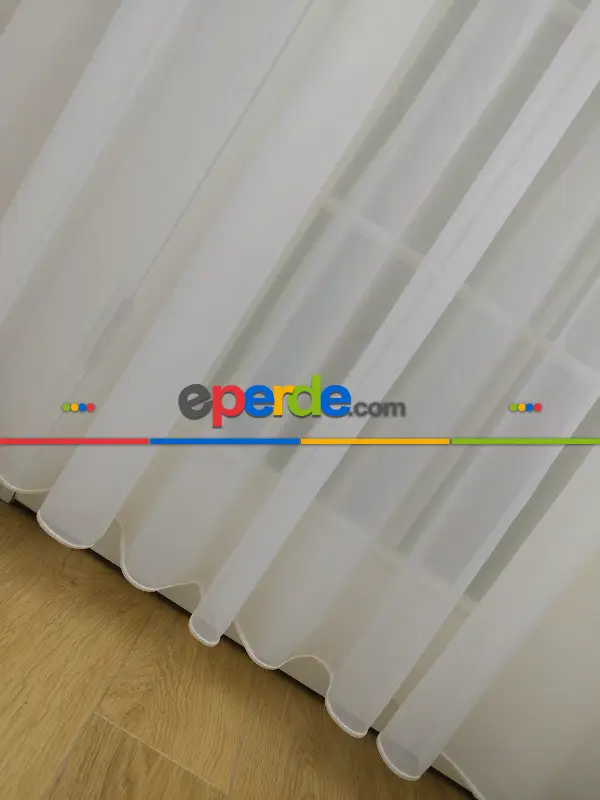 Salon - Ekru Kreep Düz Tül Perde Yeni Nesil Trend Tül Üreticiden Satış- Ekru