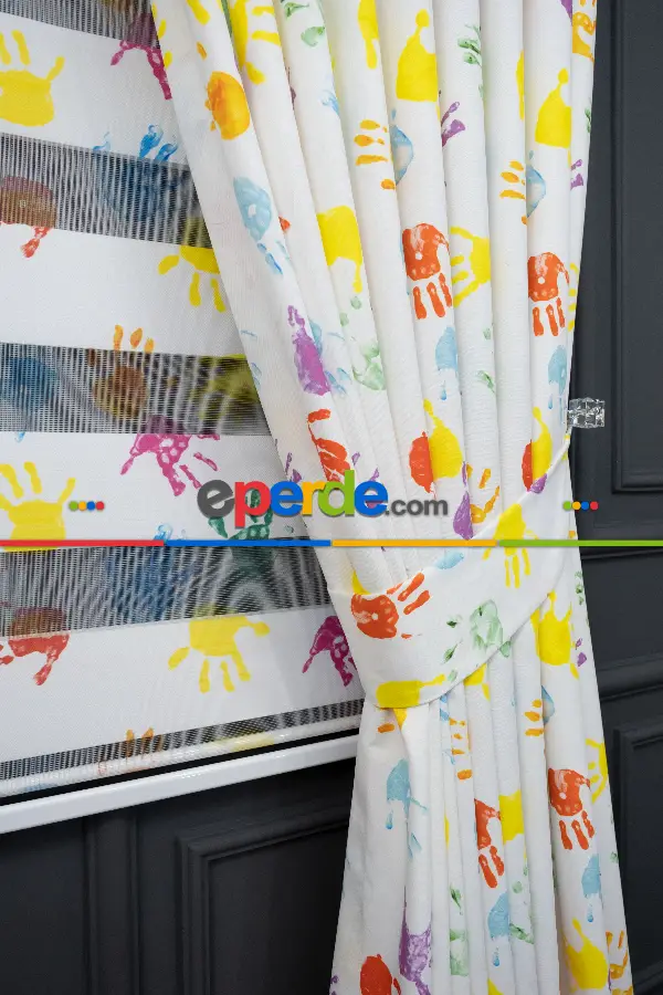 Trend Bebek - Çocuk - Genç Odası Zebra Perde Modelleri 2021- Yeşil-Sarı-Mor-Menekşe Kırmızı-Hardal