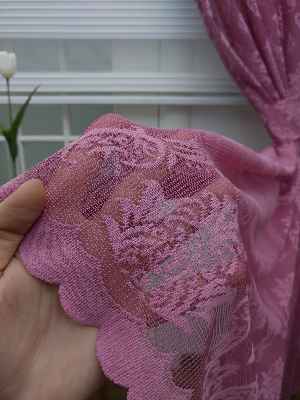 Tül Fon Perde- Gül Kurusu Damask Desenli- Gül Kurusu