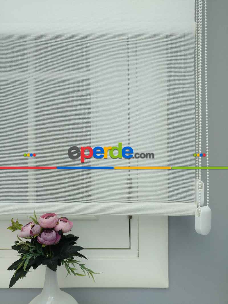 Çiftli Sistem Tül Stor- Beyaz