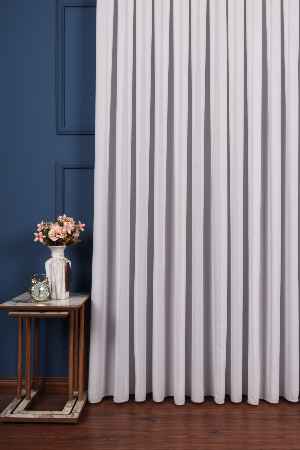 Krep Gri Düz Tül Perde