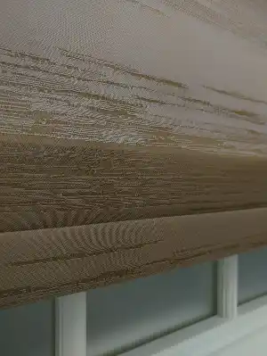 Kahve Renk Geçişli Çizgili Stor Perde- Kahve