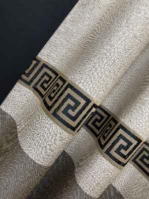 1. Kalite Jakar Desenli Pano Fon Perde- Siyah-krem-kahve Açık-kum Beji