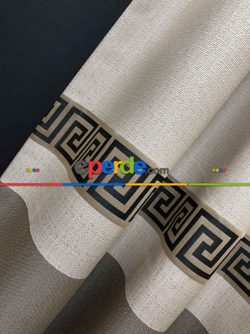 1. Kalite Jakar Desenli Pano Fon Perde- Siyah-krem-kahve Açık-kum Beji