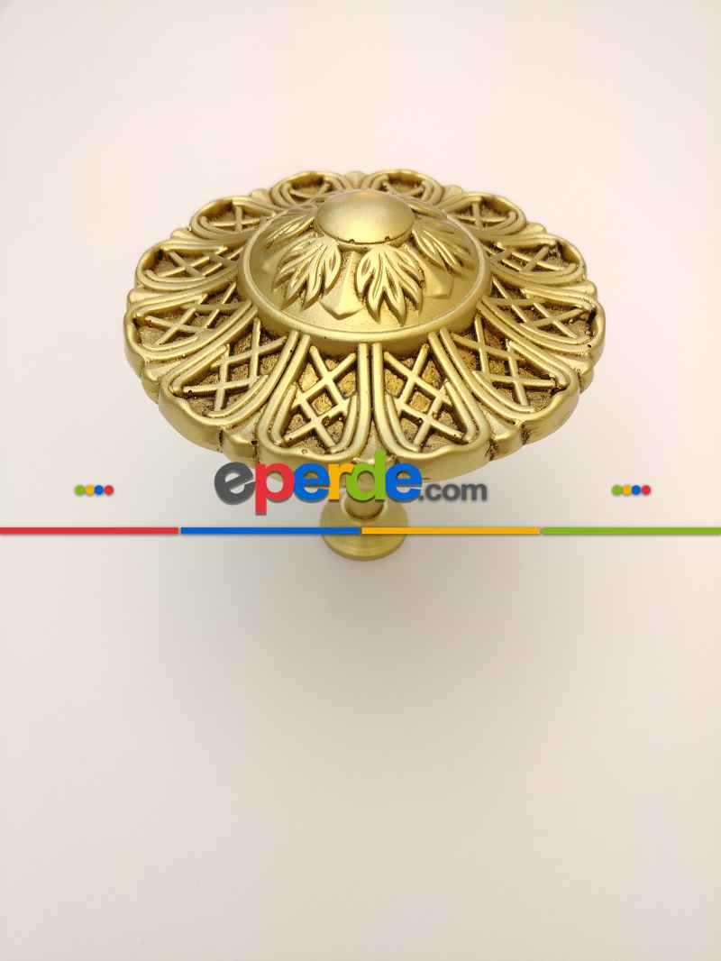 Perde Fon Demiri Desenli Eskitme Gold Antik- Hardal Sarısı