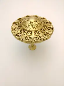 Perde Fon Demiri Desenli Eskitme Gold Antik- Hardal Sarısı